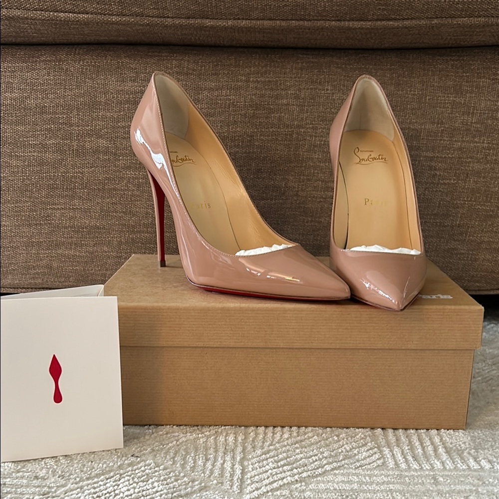 Christian Louboutin Tan Red Heels